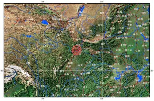 甘肅武都與陜西寧強交界5.5級地震 圖片來源：中國地震信息網(wǎng)