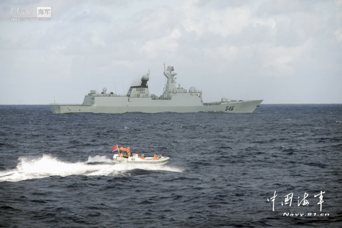 資料圖：海軍鹽城號新型導(dǎo)彈護(hù)衛(wèi)艦。