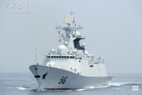 資料圖：海軍鹽城號新型導(dǎo)彈護(hù)衛(wèi)艦。