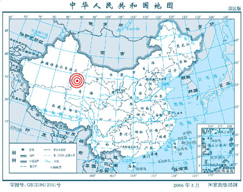 中新網(wǎng)2月12日電 據(jù)中國地震臺網(wǎng)測定，北京時間2月12日03時13分在青海省海西蒙古族藏族自治州北緯38.5度，東經(jīng)92.4度 發(fā)生5.1級地震，震源深度10.0公里。