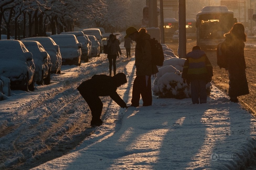 2013年3月20日早晨，降雪后的北京，全城銀裝素裹