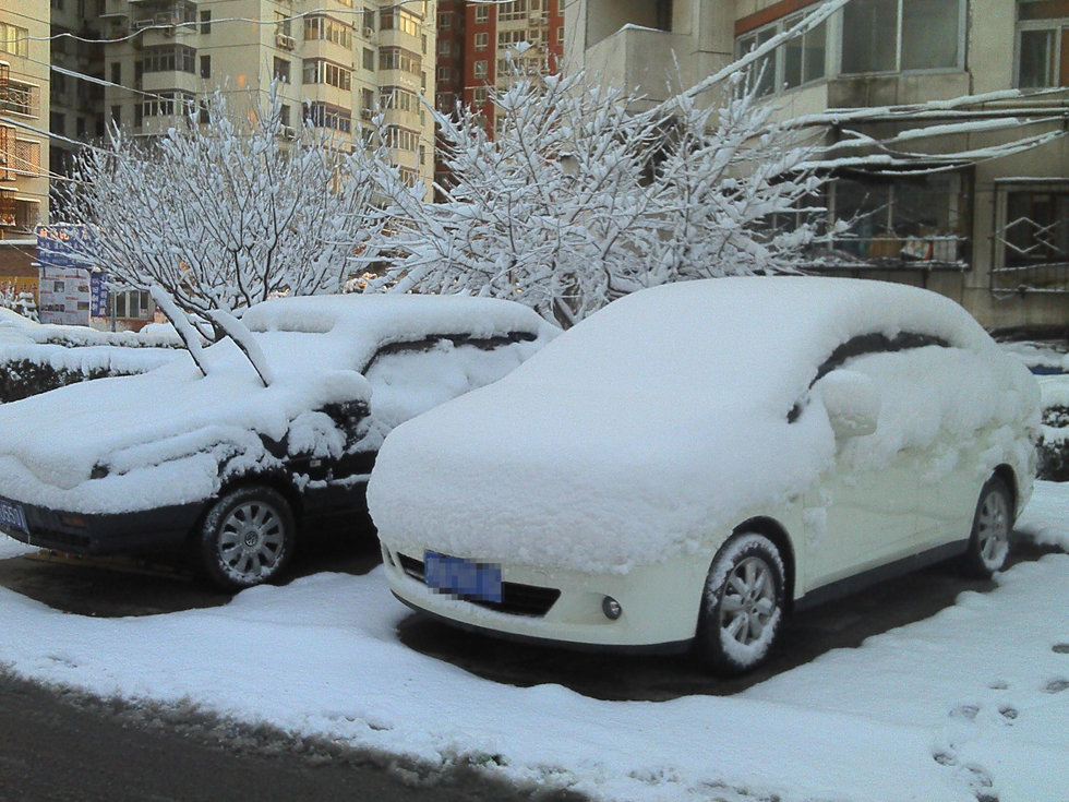 2013年3月20日早晨，降雪后的北京，全城銀裝素裹